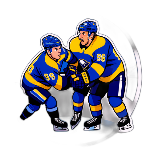 Playful Hockey Showdown Sticker