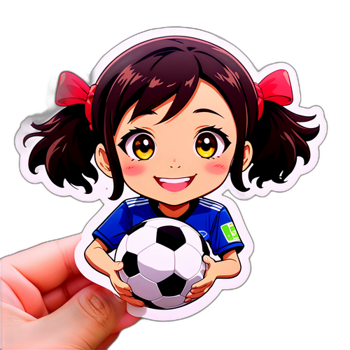 サッカーボールを持つマルヤマクリナのステッカー