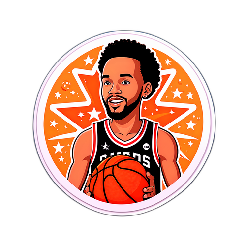 Vintage Badge-Style Basketball Sticker
