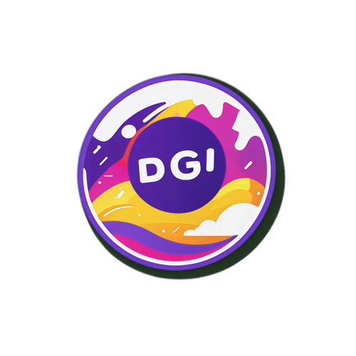 Sticker cu logo Digi24, având un fundal dinamic de știri