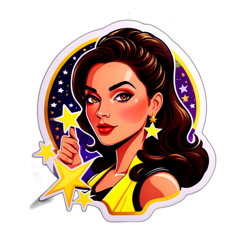 Sticker stilat cu Gina Pistol la un premiu