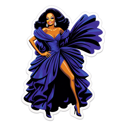 Sticker ter ere van Diana Ross's mode