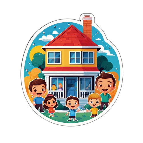 Big Brother's House Cartoon Sticker