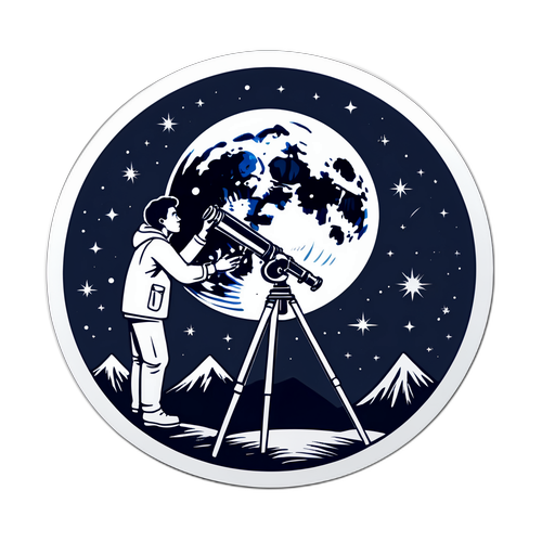 Volle Maan Astronoom Sticker