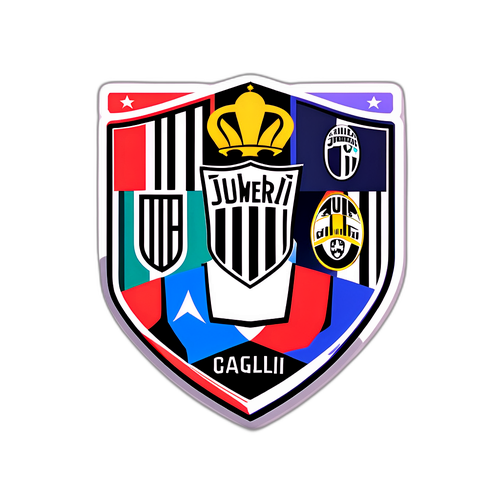 Сучасний стікер на основі афіші матчу "Кальярі – Ювентус"