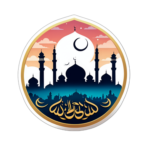 Desain Stiker Siluet Masjid di Fajar