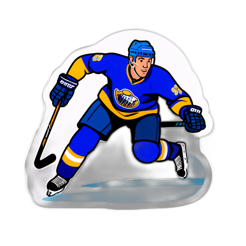 Action-Packed Hockey Sticker Featuring Otto Kemp