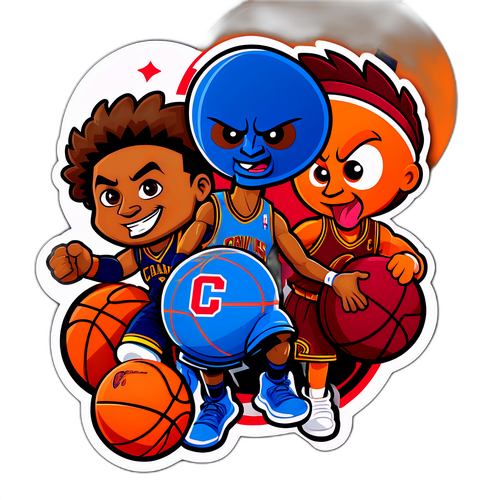 Masayang Laban ng mga Mascots ng Pistons at Cavaliers