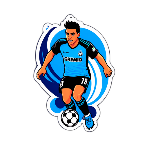 Stiker Gremio Novorizontino dengan Bola Sepak