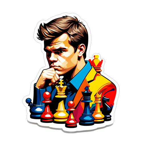 Magnus Carlsen i En Intenst Skakdraama: Farverig Abstraktion, Du Ikke Må Gå Glip Af!