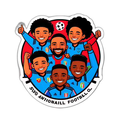 Sticker cu mesaj de susținere pentru echipa națională de fotbal