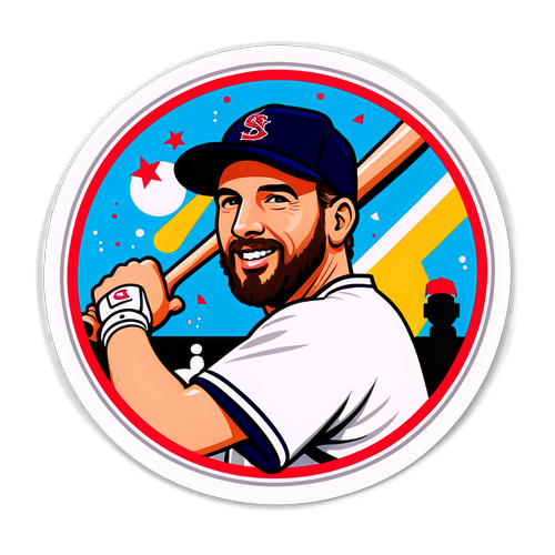 Baseball-Themed Sticker Featuring John Smoltz