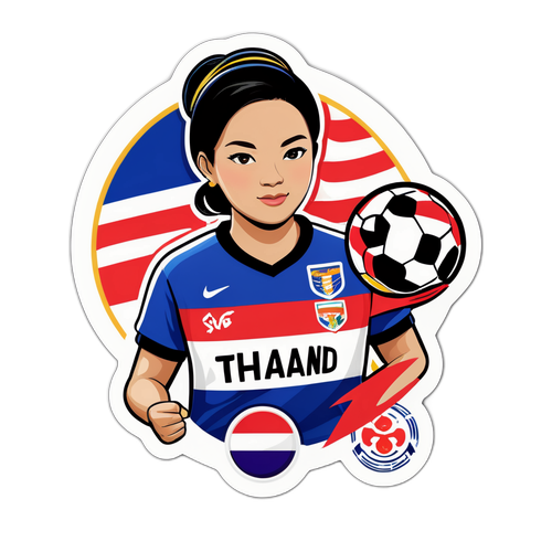 สติกเกอร์เฉลิมฉลองทีมฟุตบอลหญิงชาติไทย
