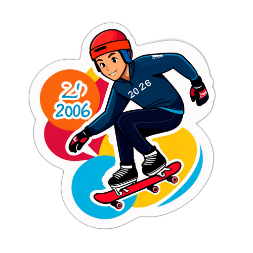 Skater Sticker voor de Winterspelen 2026