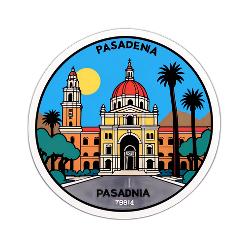 Sticker cu imaginea iconică a Pasadeniei