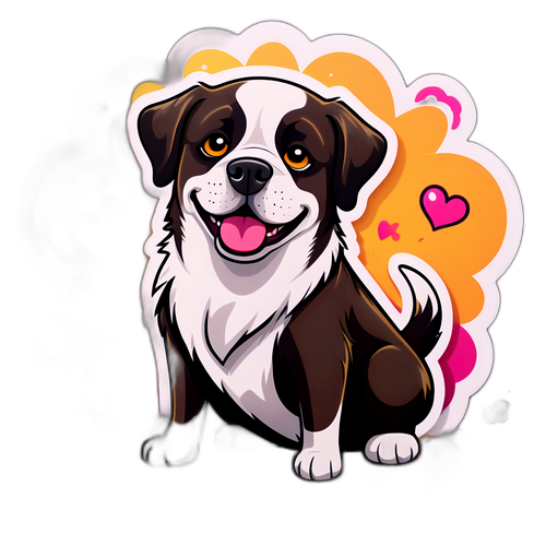 Sticker cu un câine cu trăsături neobișnuite