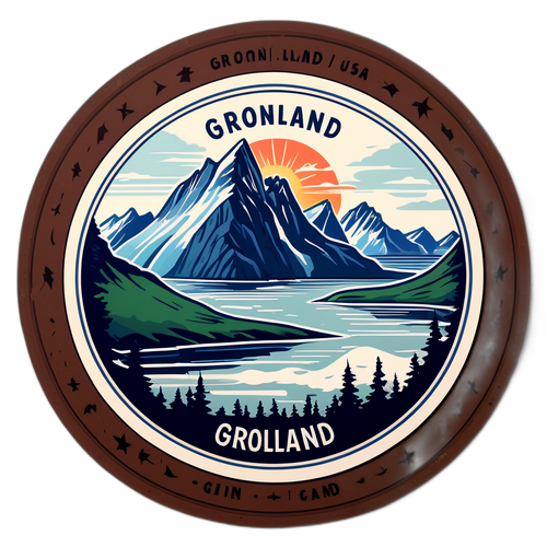 Vintage-sticker av Grönlands naturliga skönhet