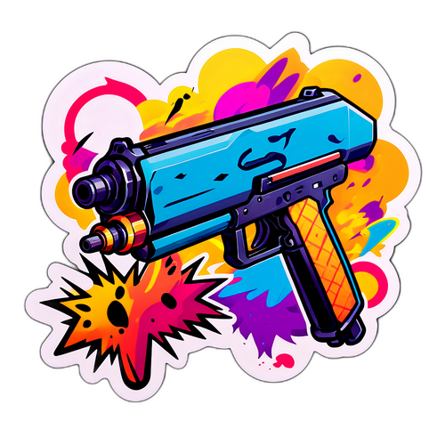 สติกเกอร์อาวุธอนิเมะที่มีลักษณะเด่นและกล้าหาญ