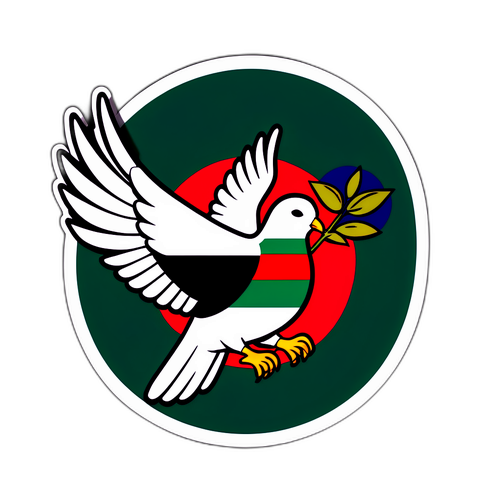 Burung Merpati Perdamaian dengan Warna Palestina