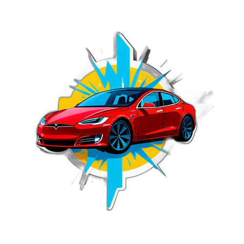 Energetisk Tesla aktie-klistermærke