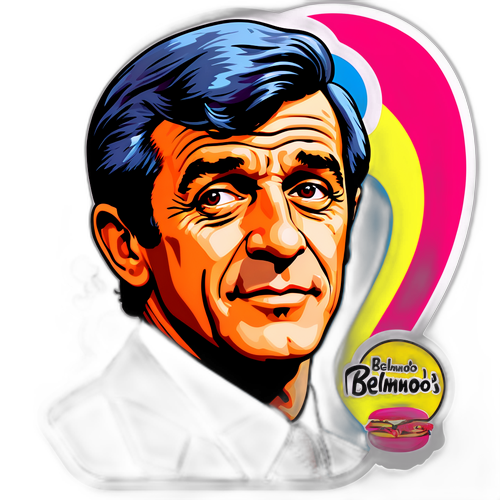 Klasický pop-artový sticker inspirovaný Belmondem