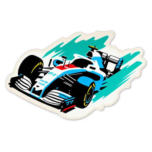 Autocolant cu logo F1 TV și mașină de curse