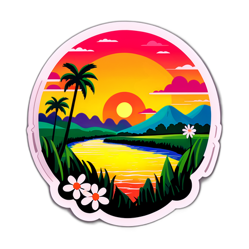 Sticker do pôr do sol em Cuiabá