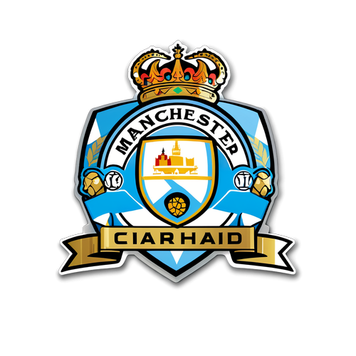 Stiker Manchester City dengan Pemandangan Landmarks Manchester