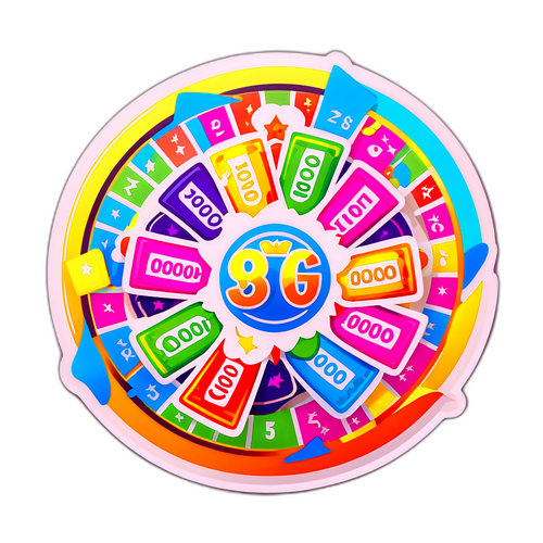 Värikäs tarra voittavasta lottonumerosta