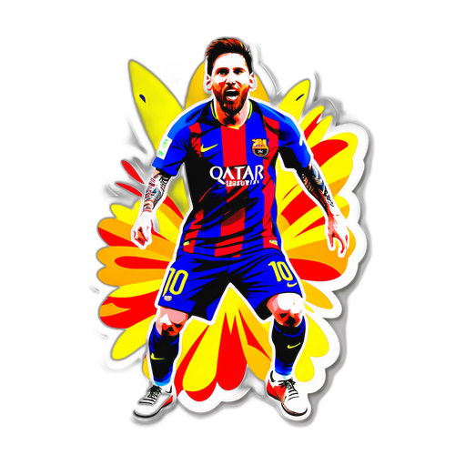 Illustration af Messi med Signatur Fejringspose