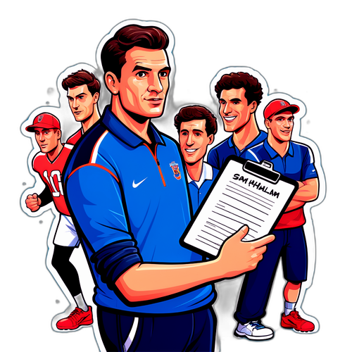 Humoristisk Klistermärke av Sam Hallam som Coach