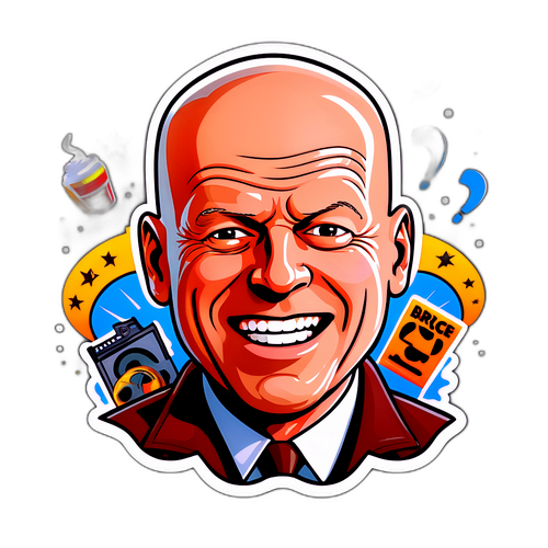 Sticker de Bruce Willis en estilo caricatura