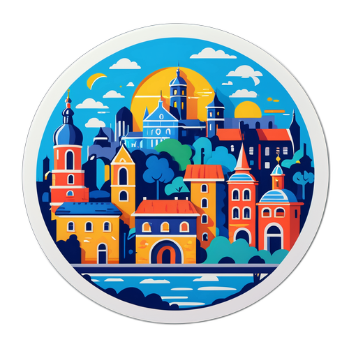 Динамічна сцена з містом Павлоград на фоні