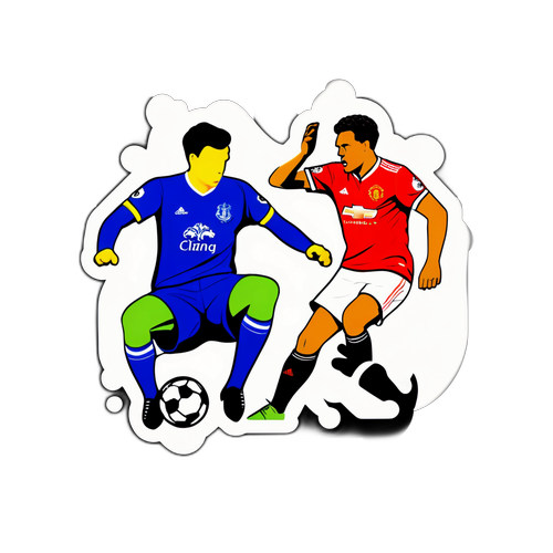 Intense Voetbalwedstrijd: Everton tegen Manchester United