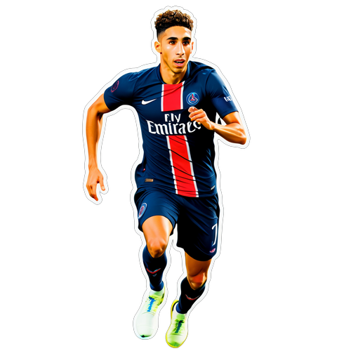 Picha ya Achraf Hakimi akikimbia kwa kasi