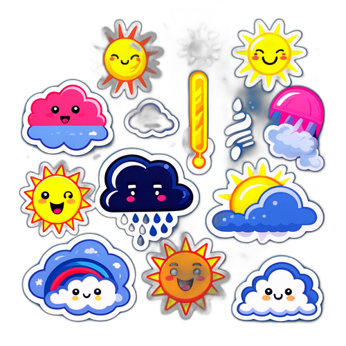 Stiker Cuaca Komik