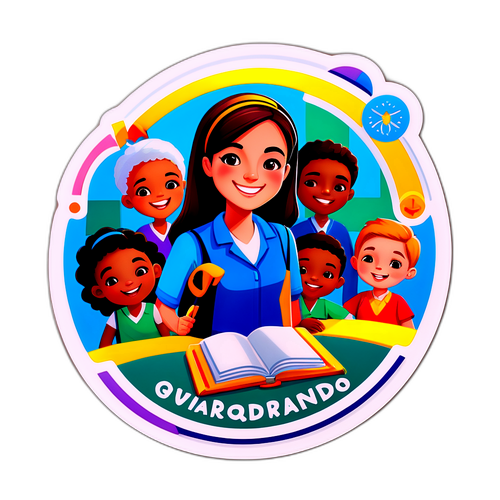 Un'etichetta colorata che celebra l'apprendimento