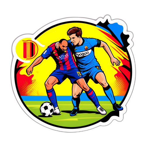 Aufkleber: Spannendes Spiel zwischen Club Brugge und Barcelona - Comic Edition