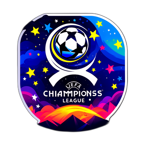 UEFA Champions League logo tähtitaivaan taustalla