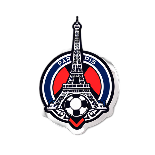 Διασκεδαστικό Αυτοκόλλητο με το Λογότυπο της PSG και τον Πύργο του Άιφελ