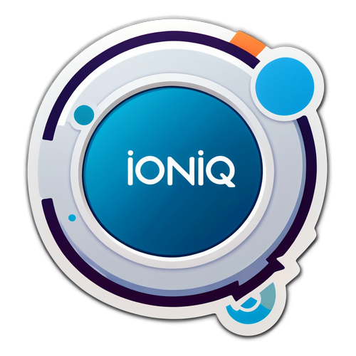 미래 서비스를 강조하는 IonQ 로고 스티커