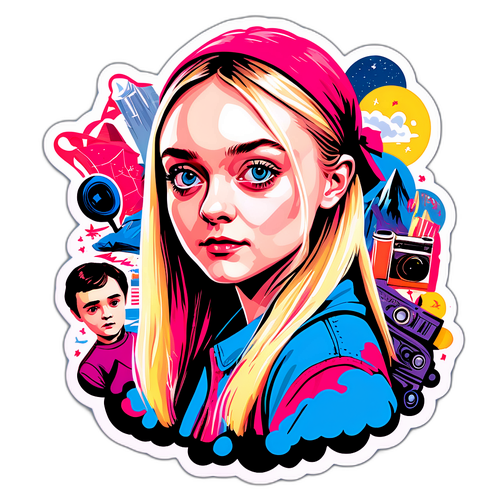 Adesivo di Dakota Fanning da giovane