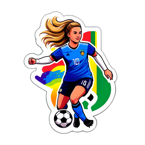 Vibrerende fodboldklistermærke af Sanne Troelsgaard