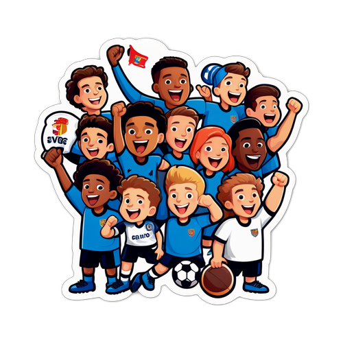 สติกเกอร์แฟนฟุตบอลการ์ตูนเชียร์ทีมโปรด
