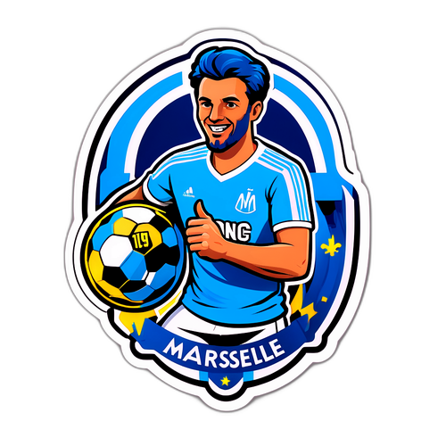 สติ๊กเกอร์ที่เน้นชัยชนะของมาร์กเซยในสนามฟุตบอล