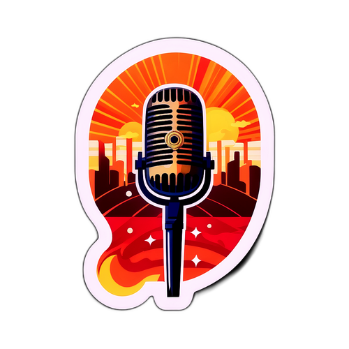 Microfon vintage cu unde sonore