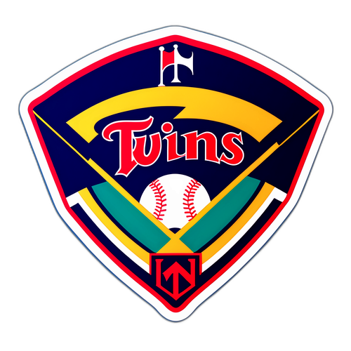 Playful Baseball Diamond Design with MN Twins Logo