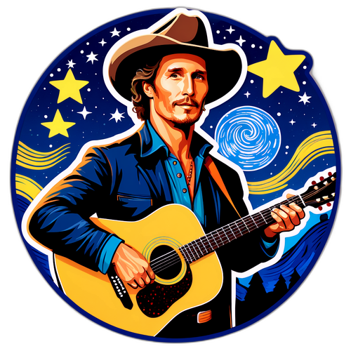 Matthew McConaughey med cowboyhatt och gitarr