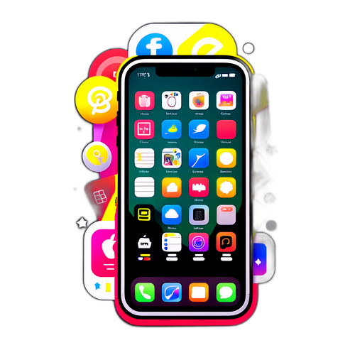 Sticker van de iPhone 15 met iconische apps