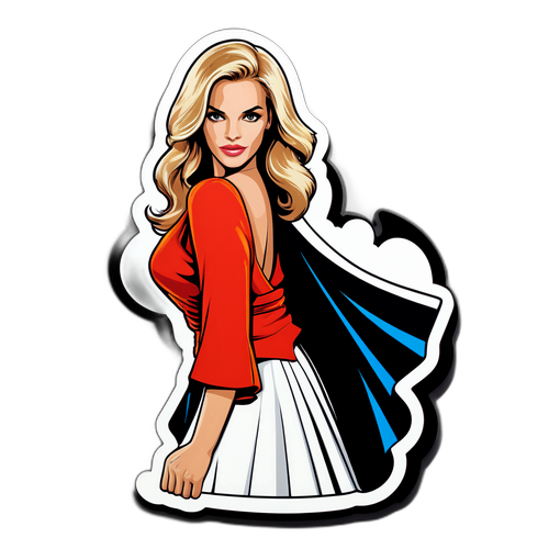 Aufkleber von Anja Kling in glamouröser Pose